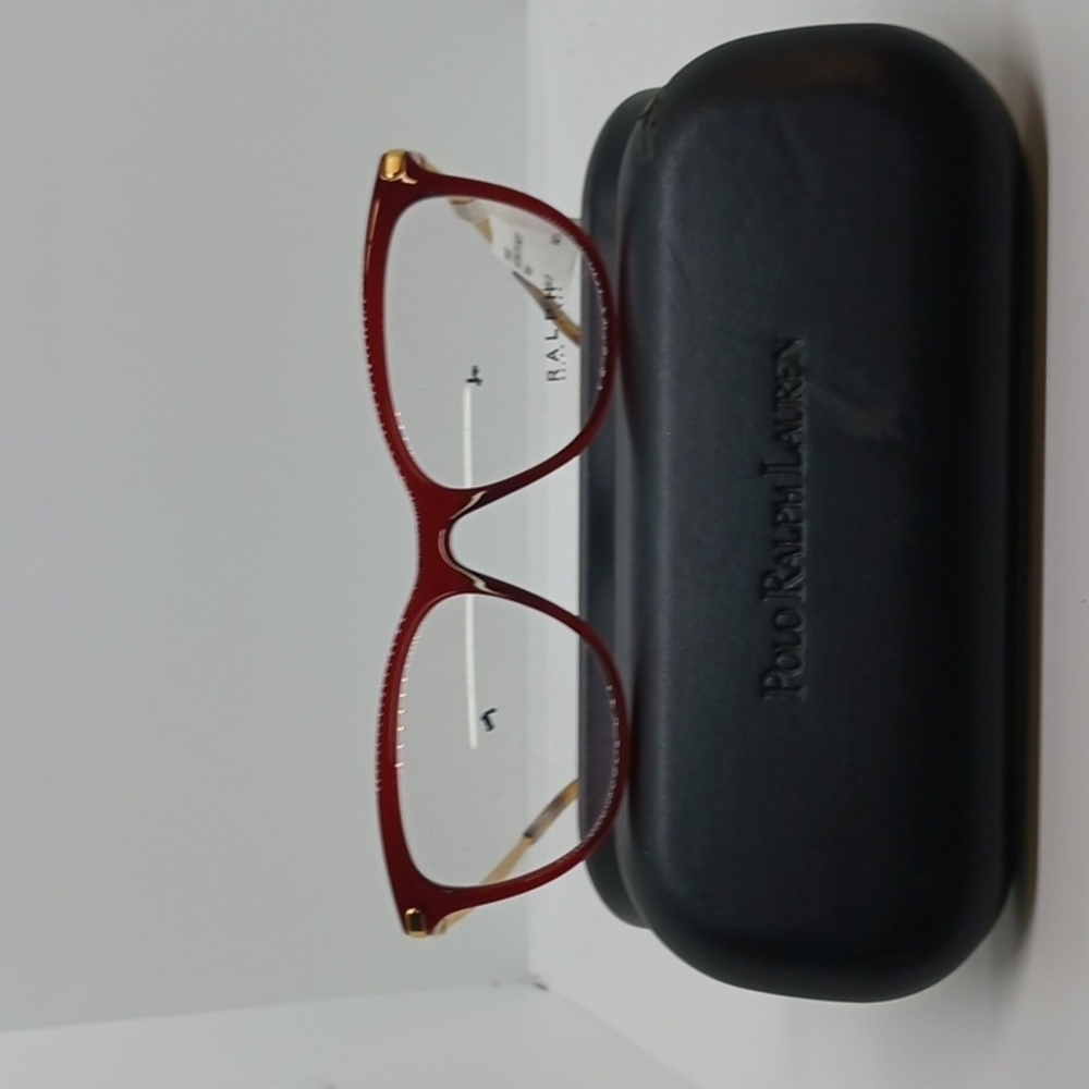 Ralph Lauren Red and Gold Cat-Eye Eyeglass Frames